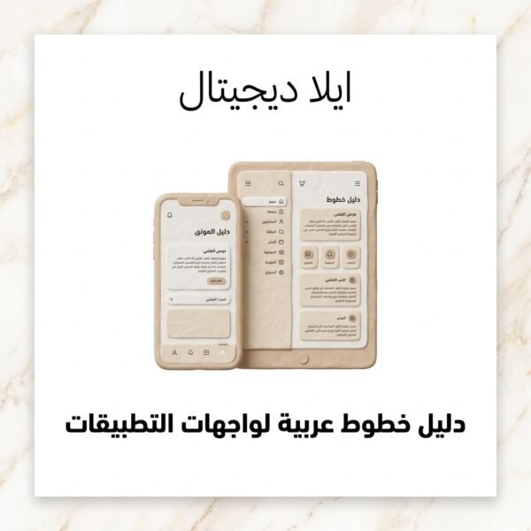 غلاف دليل خطوط عربية لواجهات التطبيقات - ايلا ديجتال