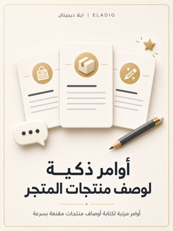 غلاف أوامر ذكية لوصف منتجات المتجر - ايلا ديجتال