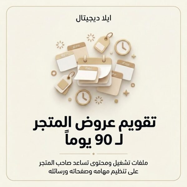 غلاف تقويم عروض المتجر لـ 90 يوماً - ايلا ديجتال
