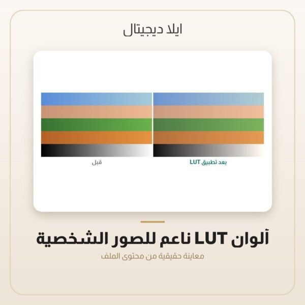 ألوان LUT ناعم للصور الشخصية — معاينة من داخل الملف