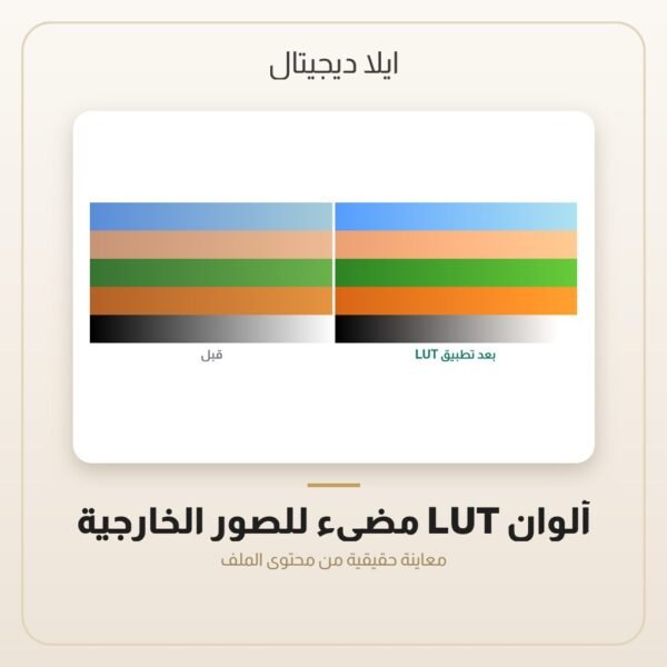 ألوان LUT مضيء للصور الخارجية — معاينة من داخل الملف
