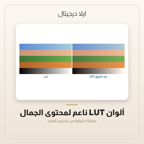ألوان LUT ناعم لمحتوى الجمال — معاينة من داخل الملف