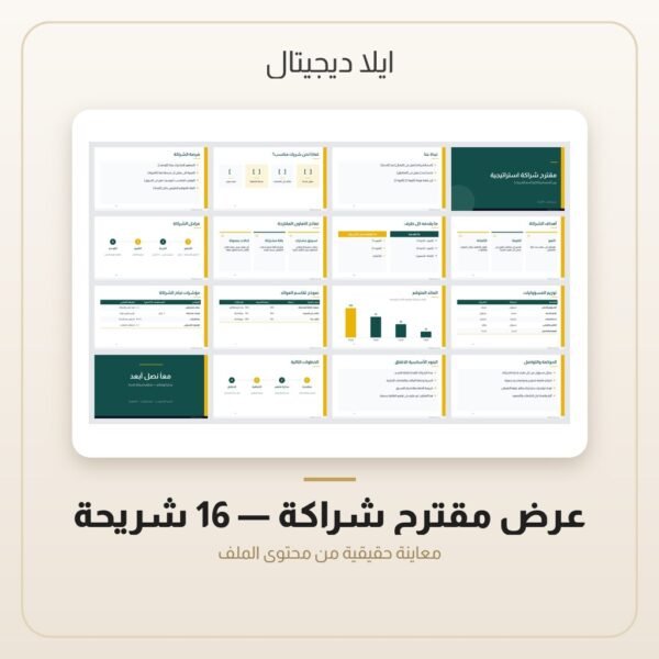 عرض مقترح شراكة - 16 شريحة — معاينة من داخل الملف