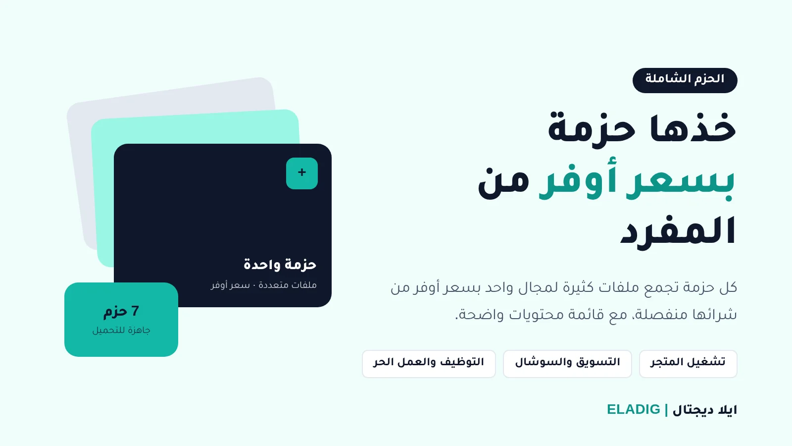الحزم الشاملة من ايلا ديجتال: ملفات كثيرة في حزمة واحدة بسعر أوفر من شرائها بالمفرد